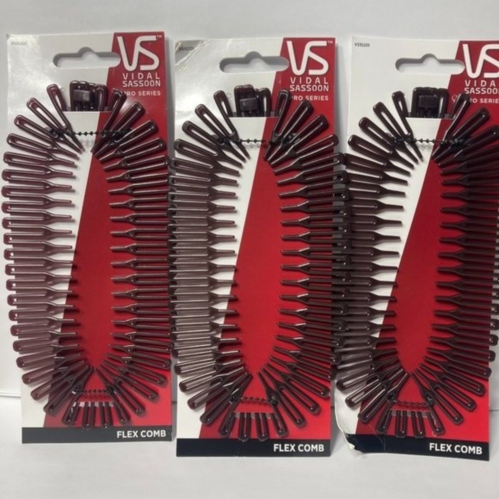 Vidal Sassoon Pro Series Flex Comb Hair Styling Brown Set of 3